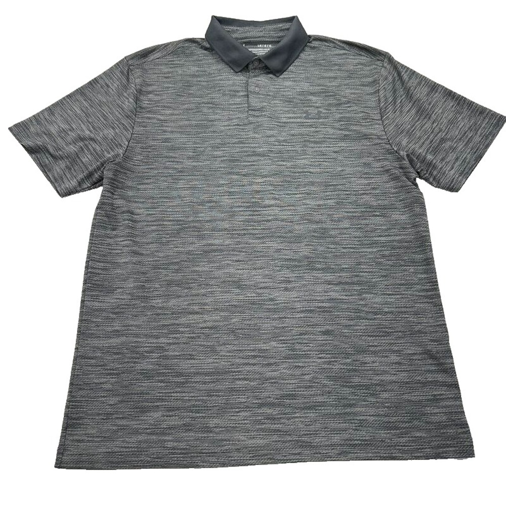 Under Armour The Performance Polo Shirt L Gray‎ Short Sleeve Golf Mens